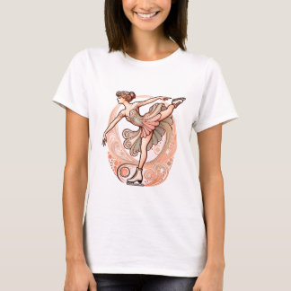 Linda Arte Nouveau Ice Skater Camisa para Mulheres
