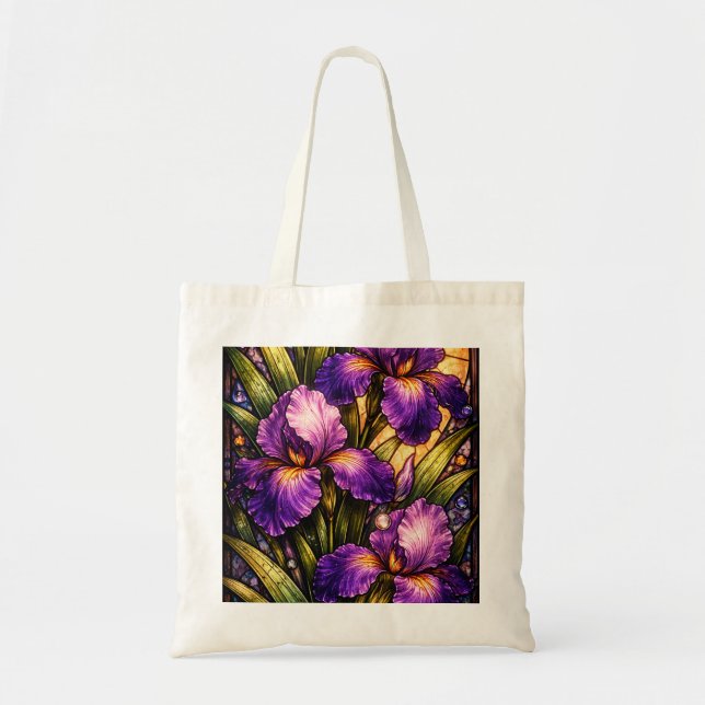 Linda bolsa tote com flores roxas! (Frente)