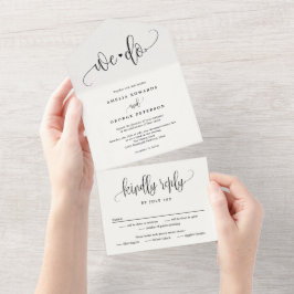 Linda Caligrafia Em Um Convite De Casamento