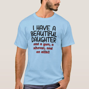 Linda Camisa Engraçada da Filha com Pá de Arma e Á