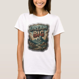 Linda Camiseta DREAM BIG Statement Prata