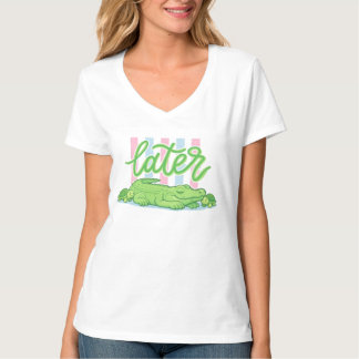 Linda Camiseta Gráfica de Verão para Mulheres 'Tch