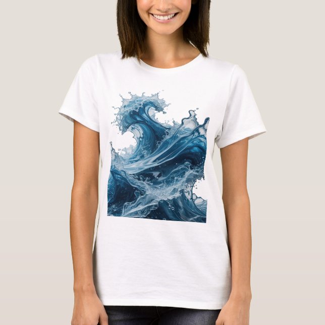 Linda Camiseta Personalizada WATER SPLASH Prata v2 (Frente)