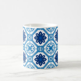 💙 Linda caneca de café azul Azulejos I
