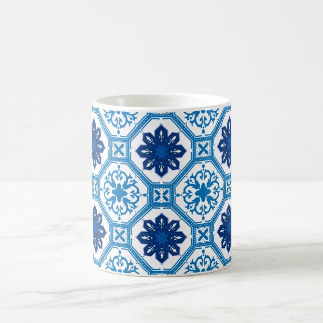 💙 Linda caneca de café azul Azulejos I (Centro)
