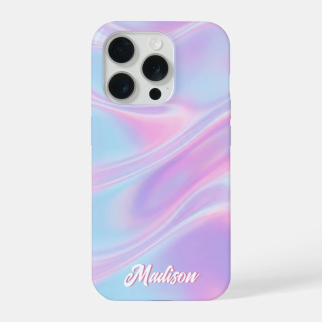 Linda Capa de iPhone com Nome Personalizado Irides (Verso)