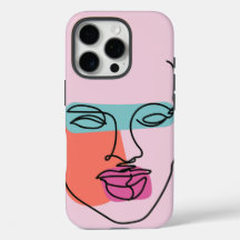 Linda capas de iphone de Arte em Linha da Mulher