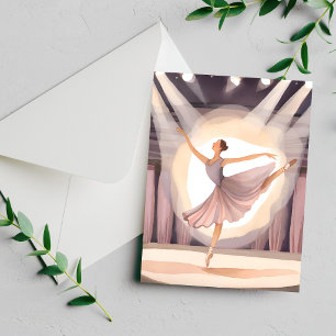 Linda Carta de Aquarela de Dança de Ballet Bailari