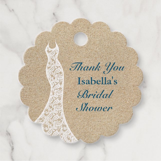 Linda Etiqueta de Agradecimento para Chá de Noiva  (Frente)
