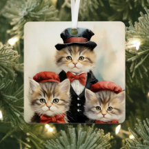 Linda Família de Três Gatinhos Natal 