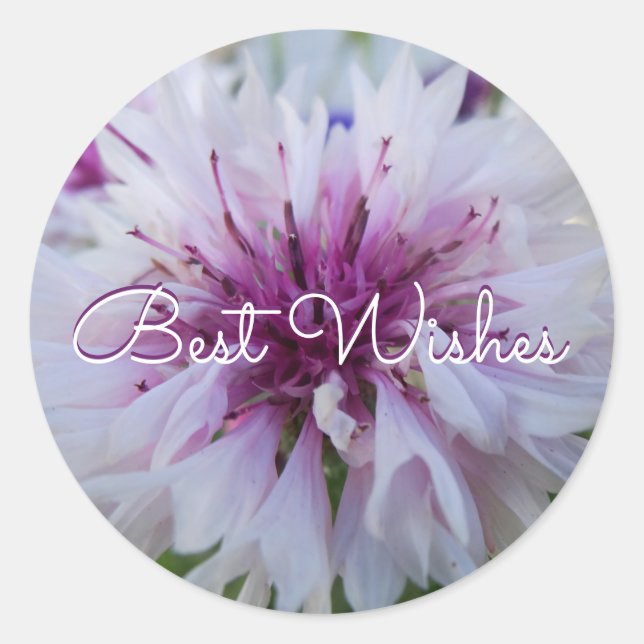 Linda flor. Adesivo redondo clássico (Frente)