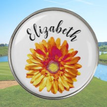 Linda flor de margarida laranja com nome personali