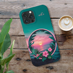 Linda Flor Tropical Rosa-Teal Solar