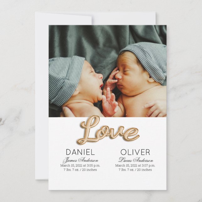 Linda Folha Nascimento e Anúncios Gêmeos (Frente)