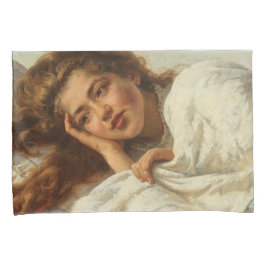 Linda garota deitada na cama com cabelo vermelho