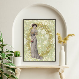 Linda garota e flores: Papel de Tecido de Decoupag