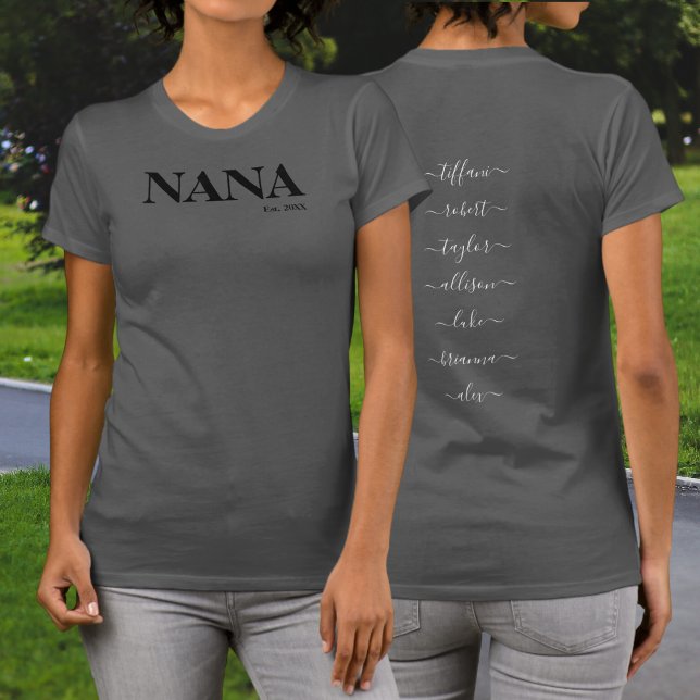 Linda Nana com Kids Nomes Ano T-Shirt (Criador carregado)