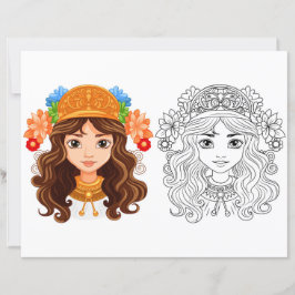 Linda página de coloração de meninas