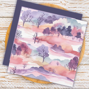 Linda paisagem com aquarela Obrigado