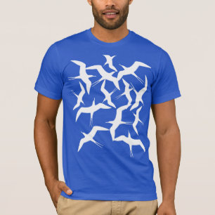 Linda Pássaros Voadores Padrão T-Shirt Topo