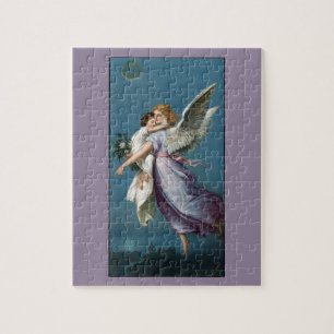 Linda pintura de anjo Guardião Quebra-cabeça