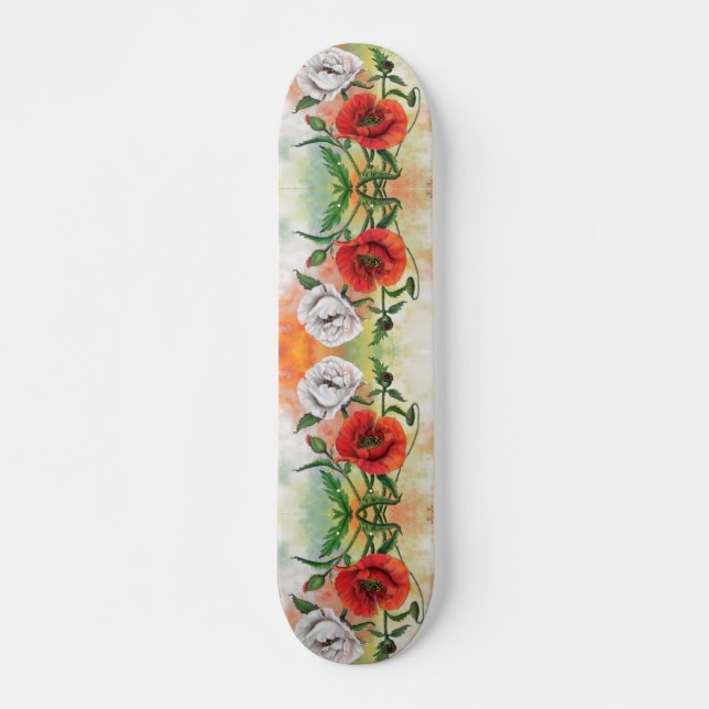 Linda pintura de skate de vermelhos (Frente)