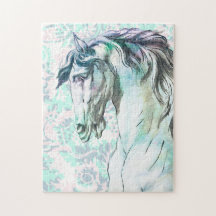 Linda Quebra-cabeça de Artsy Style Horse Art