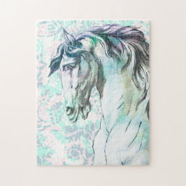 Linda Quebra-cabeça de Artsy Style Horse Art