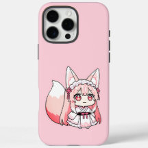 Linda Raposa Chibi Rosa Pastel