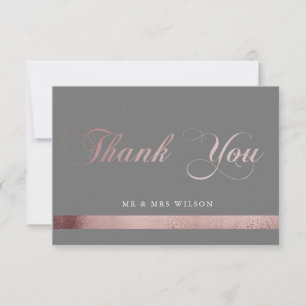 Linda Script Moderno   Obrigado Cartão com fotos