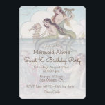 Linda Sereia Vintage Doce 16 Convite de Aniversári<br><div class="desc">Todo o texto padrão deste cartão de ilustração vintage pode ser totalmente personalizado com seus próprios textos, e você também pode alterar as fontes, os tamanhos, o posicionamento de texto e as cores do texto. Para alterar somente o texto, use a opção personalizar. Para alterações mais abrangentes, use a opção...</div>