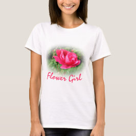 Linda t-shirt da menina rosa-rosa