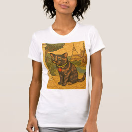 Linda t-shirt de gato Sião para mulheres
