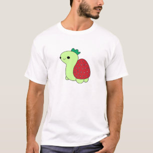 Linda tartaruga de morango verde corando Camiseta