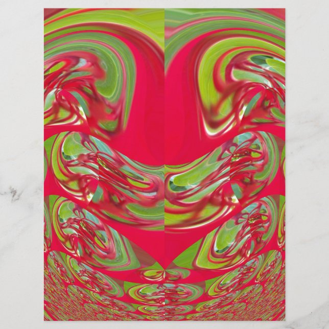 Linda Textura Vermelha e Verde - Abstrato (Frente)