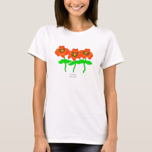 Linda Tiger Lily Camisa Básica Branca de Mulher