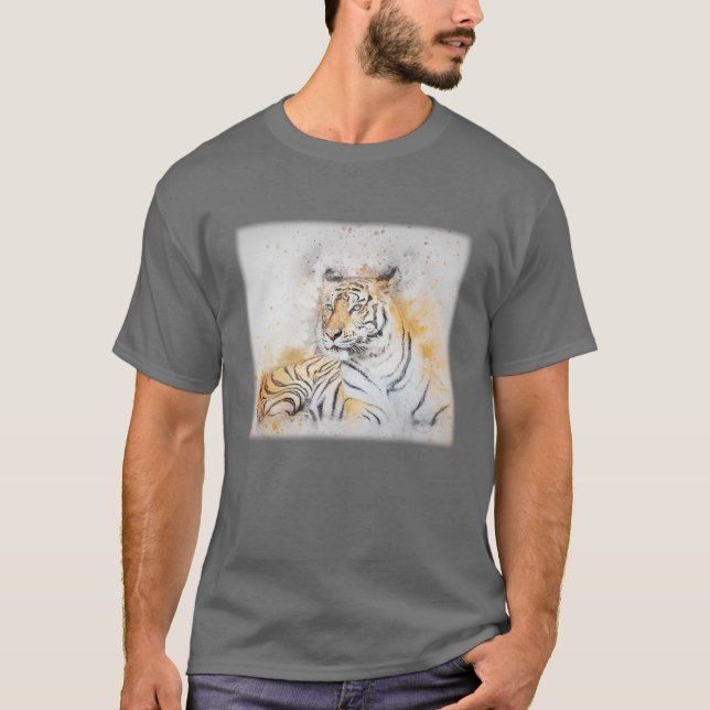 Linda Tigre de Bengala pintando camiseta (Frente)