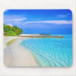 Linda Turquoise Sandy Beach Mouse Pad