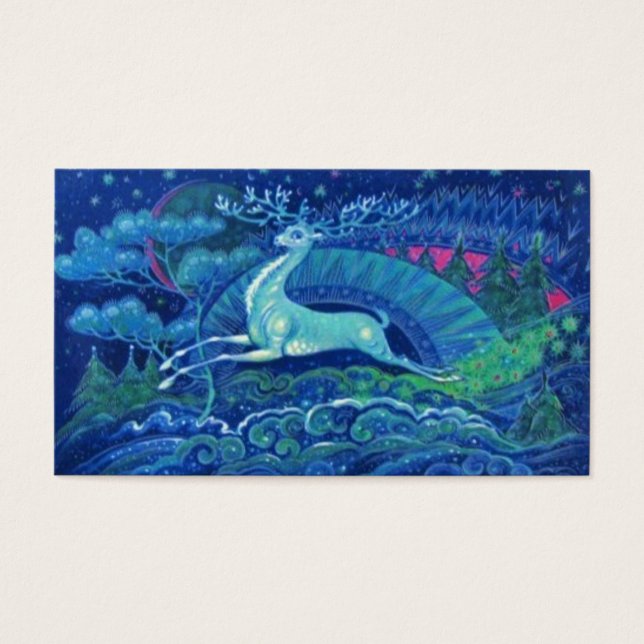 Linda Vintage Blue Reindeer Russo (Frente)