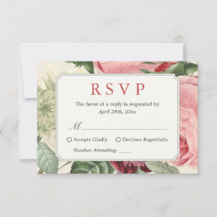 Linda Vintage Floral Weding Resposta RSVP