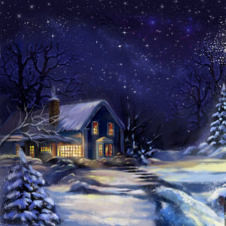 Linda Vintage Winters Night Quebra-cabeça
