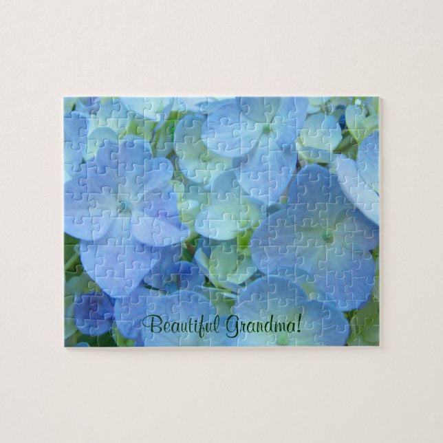 Linda vovó! quebra-cabeça Flores de Hydrangea Azul (Horizontal)