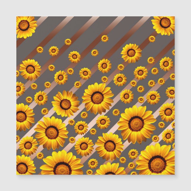 Lindas flores amarelas nas cinzas, listras castanh (Frente)