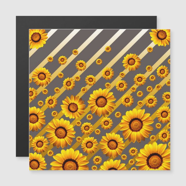 Lindas flores amarelas nas cinzas, listras de ouro (Frente/Verso)