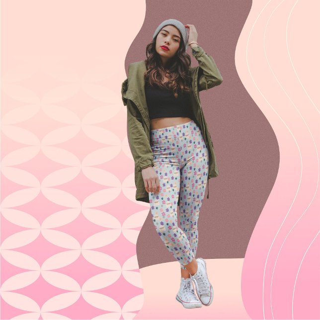 Lindas flores e envelopes Leggings de padrões (Criador carregado)