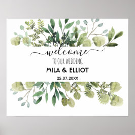 Lindas flores e poster de eucalipto