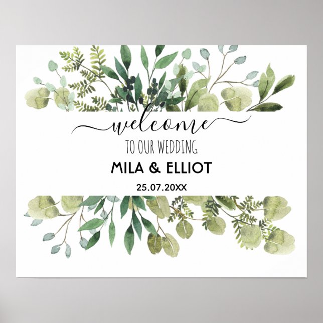 Lindas flores e poster de eucalipto (Frente)