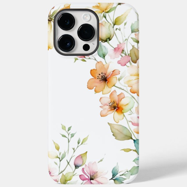Lindas Flores Silvestres Aquarela Laranja Rosa Boh (Verso)