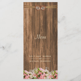 Lindas rosas rosa e brancas sobre madeira - Menu