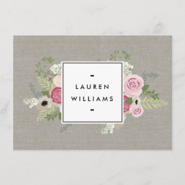 Lindas Rosas Rosa no Certificado de Presente Linen